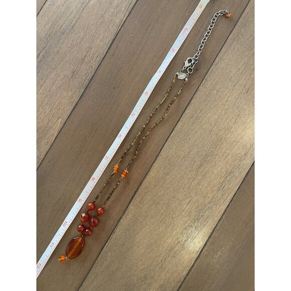 Cousin Claudine Orange Beaded Necklace Ideal For Enhancing Autumn Outfits - Picture 5 of 6